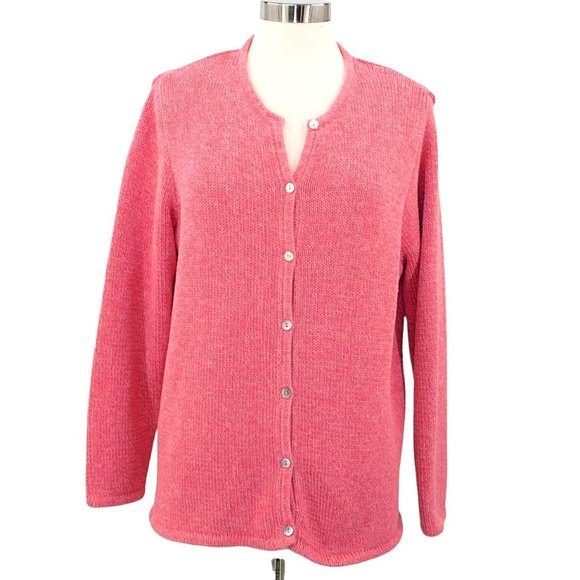 L.L. Bean Sweaters Ll Bean Vintage Pink 0 Cotton Button Front